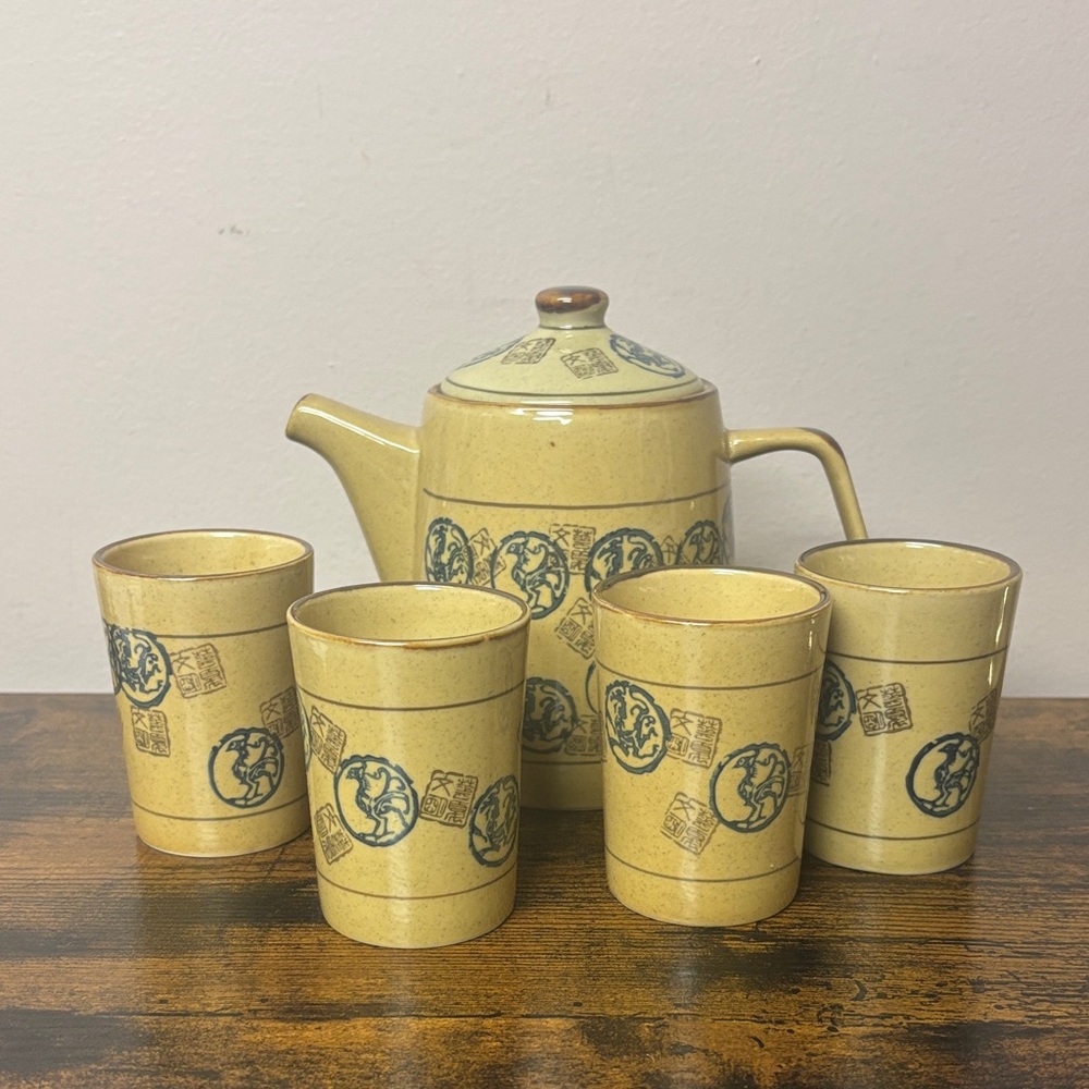 Pier 1 Asian Porcelain Teapot Set